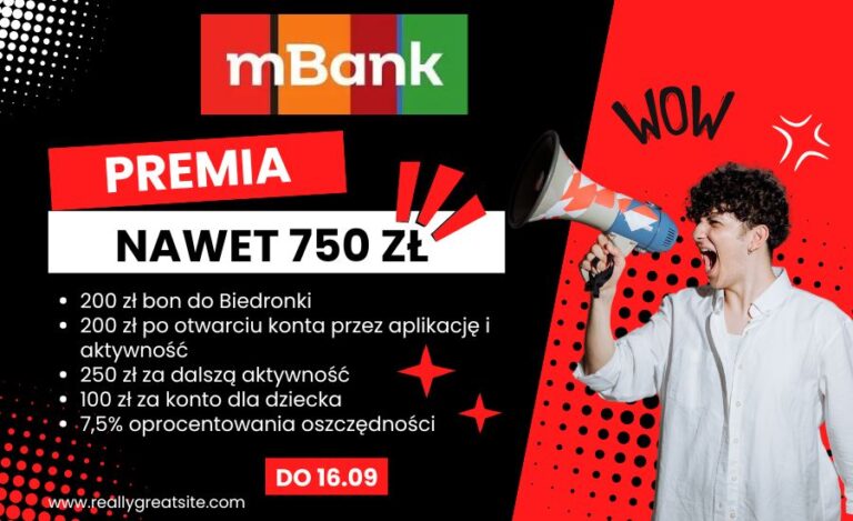 eKonto do Usług od mBanku i 750 zł premii